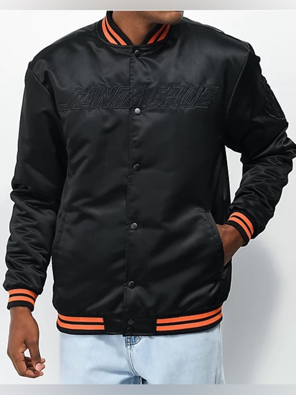 Santa Cruz Strip Black Bomber Jacket Men’s Large